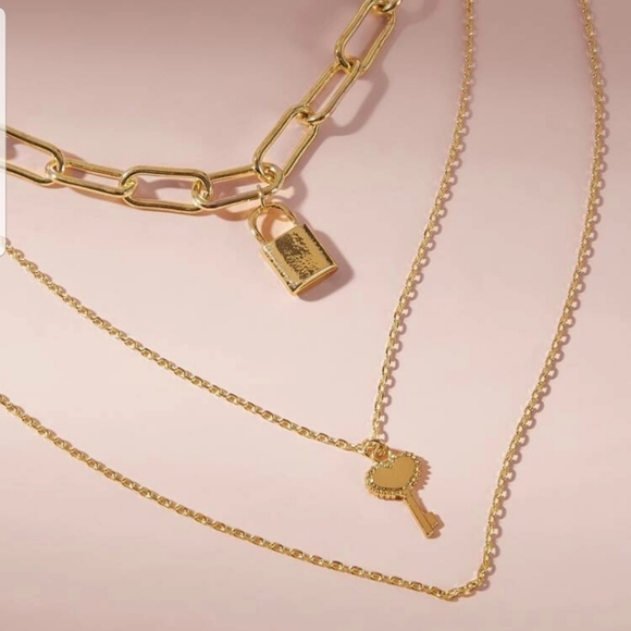 *Farren* Lock and Key Layered necklace - Picture 2 of 3